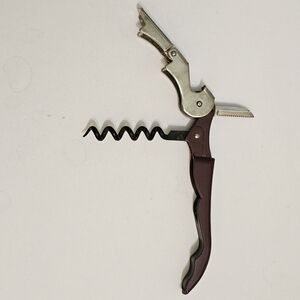 Vintage Waiter’s Corkscrew Wine Bottle Opener – Double-Hinged – Brown Handle